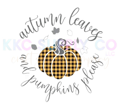 UV1673- Autumn Leaves And Pumpkins Please UV DTF Tumbler Decal