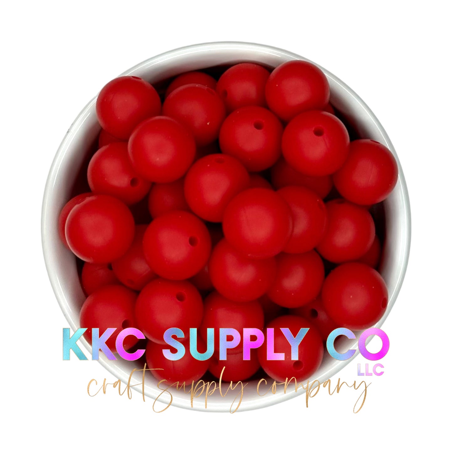 SS43-Scarlet Red Solid Silicone Bead 15mm