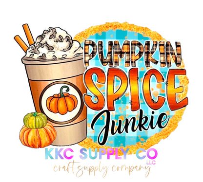 UV1659-Pumpkin Spice Junkie 16oz UV DTF Decal