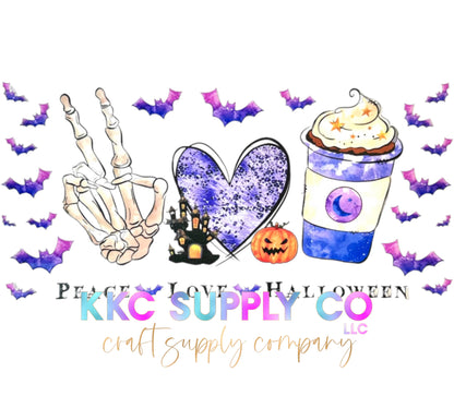 UV1630-Peace Love Halloween 16oz UV DTF Wrap