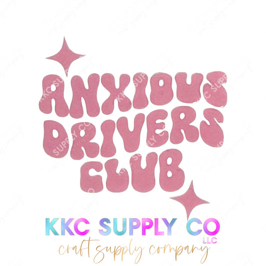 UVSD06-Anxious Drivers Club 2 Inch UV DTF Small Decal