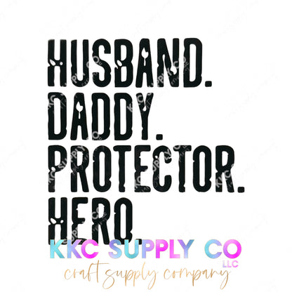 UV16216-Husband Daddy Protector Hero 16oz UV DTF Decal