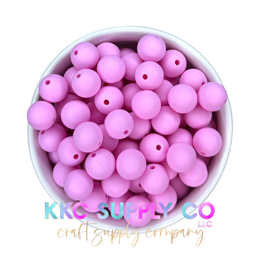SS52-Candy Pink Solid Silicone Bead 12mm Round