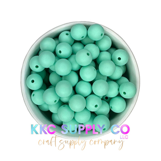 SS22-Mint Green Solid Silicone Bead 12mm Round