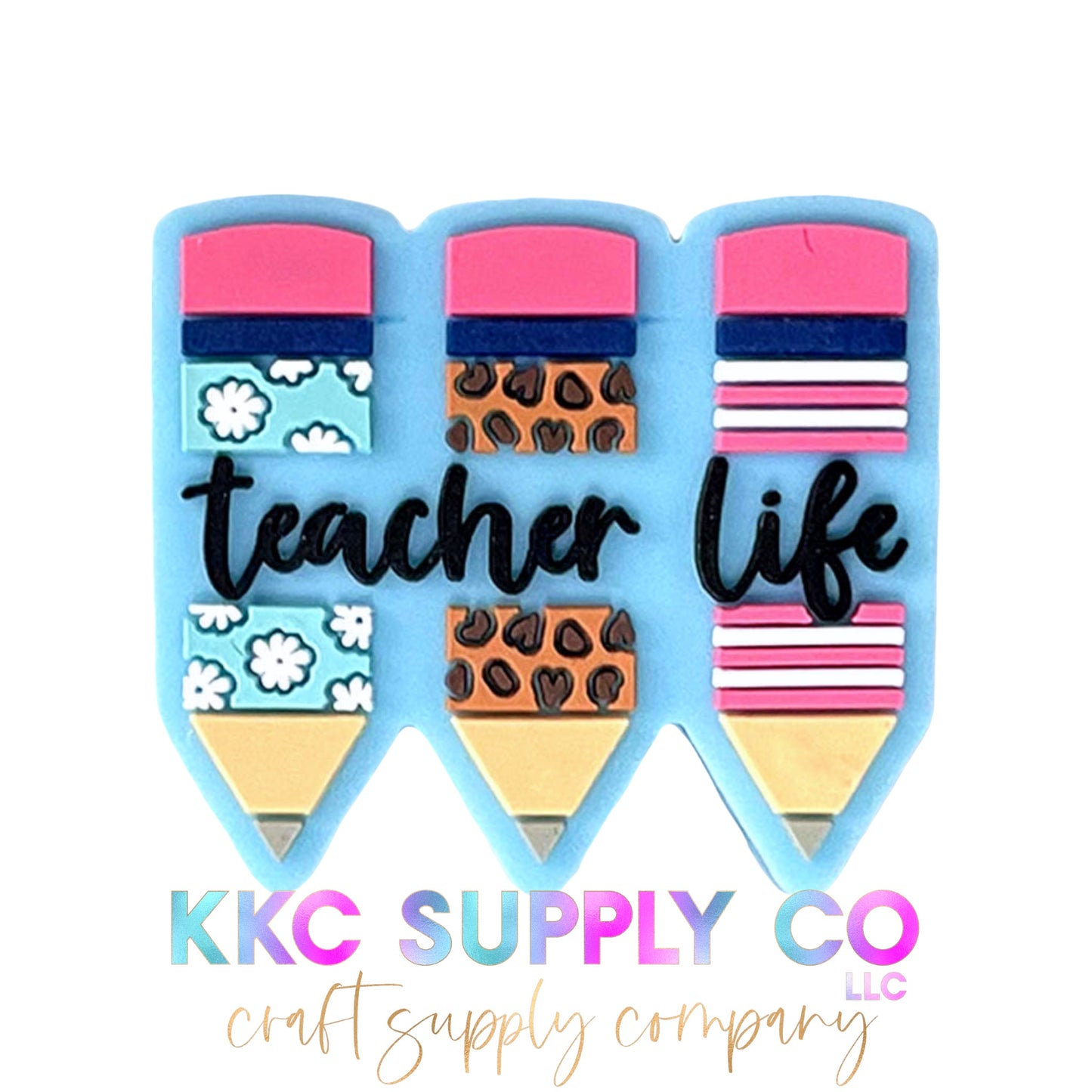 SF218-Teacher Life Pencil Silicone Focal Bead