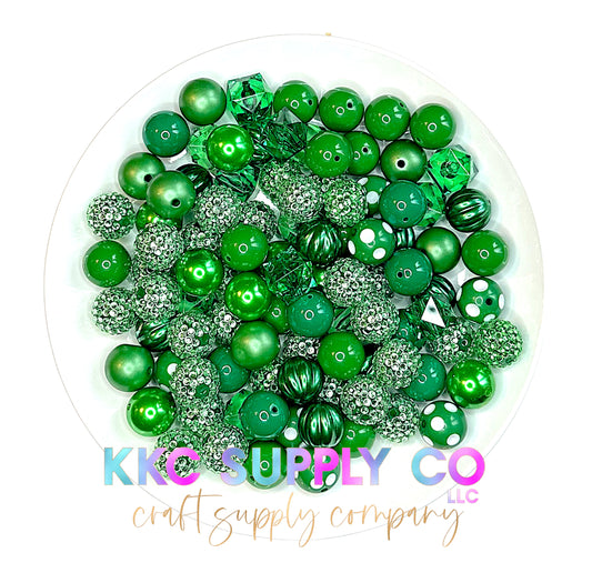 Dark Green Bubblegum Bead Mix Bead 20mm