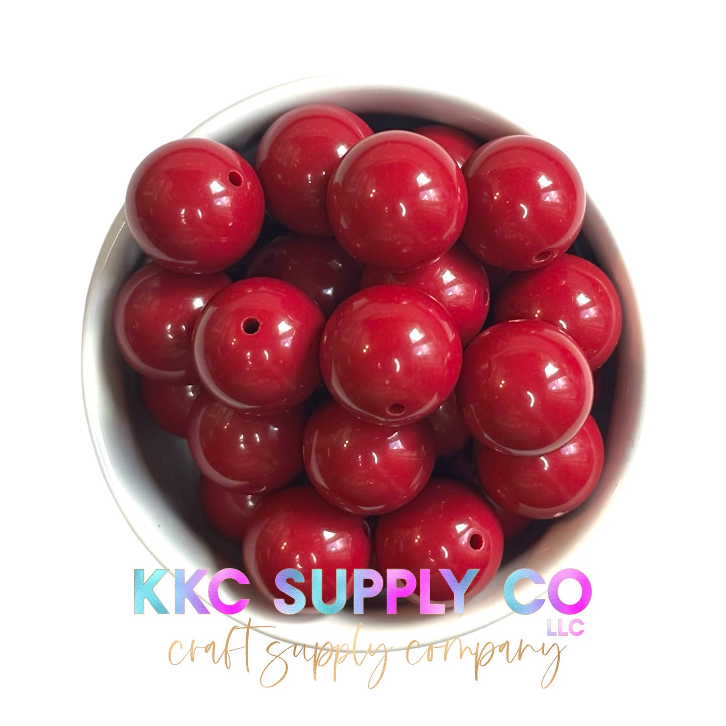 Berry Solid Bubblegum Bead 20mm