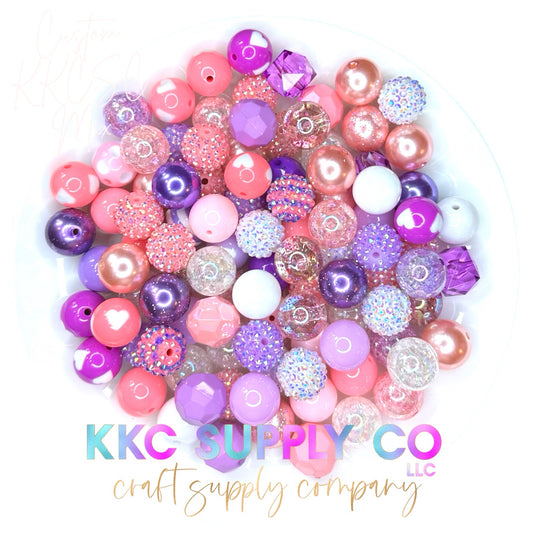 Pink Amethyst Heart Bubblegum Bead Mix 20mm Custom KKCSC Mix!