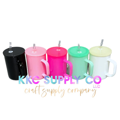 17oz Macaroon Colored Glass Sublimation Mug Blanks