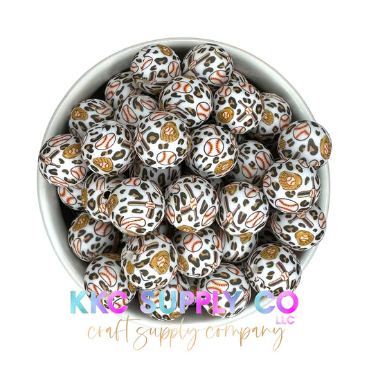 SP84-Leopard Baseball 15mm Silicone Bead