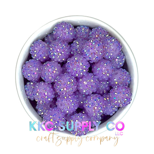 Lavender AB Rhinestone Bubblegum Beads 16mm