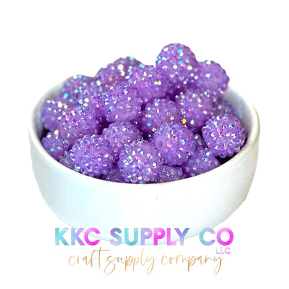 Lavender AB Rhinestone Bubblegum Beads 16mm