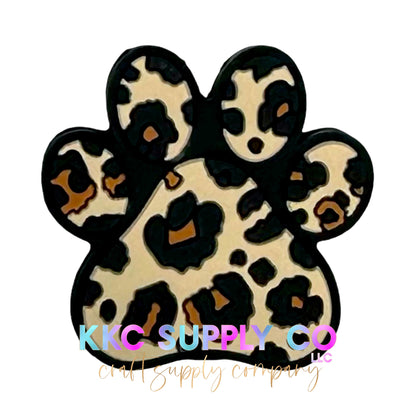 Leopard Paw Print Silicone Focal Bead