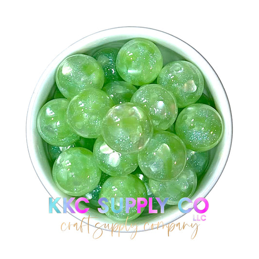 Green Sequin Bubblegum Bead 20mm