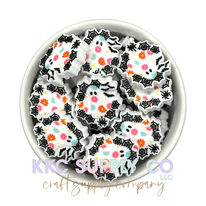 Floral Retro Ghost Silicone Focal Bead