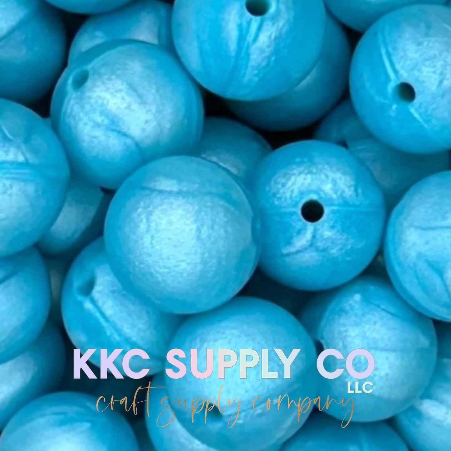 SS80-Blue Shimmer Solid Silicone Beads