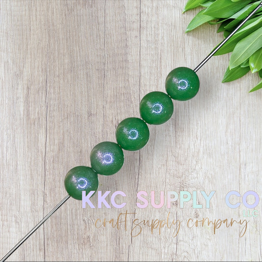 COS11-Chameleon Opal Green Grass Solid Silicone Bead