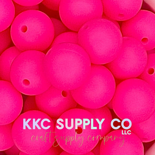 SS64-Hottest Pink Solid Silicone Beads