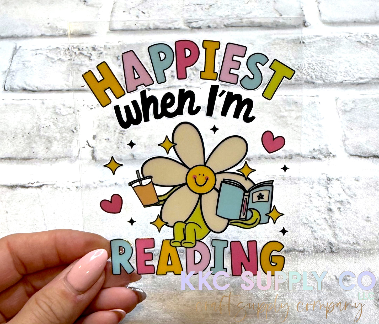 UV16183-I’m Happiest When I’m Reading UV DTF Decal