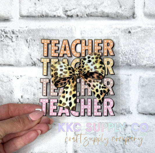 UV16654-Teacher 3D Bow UV DTF Decal