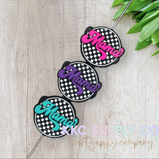 Checker Mama Silicone Focal Bead