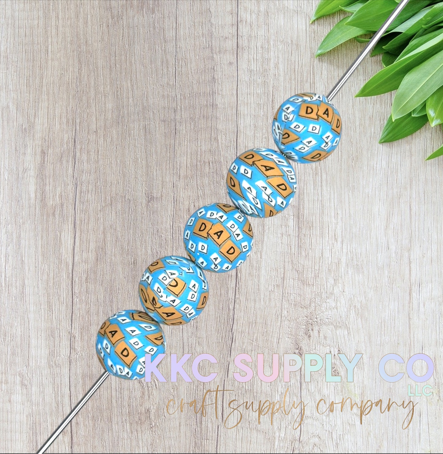 SP224-Dad Printed Silicone Bead 15mm