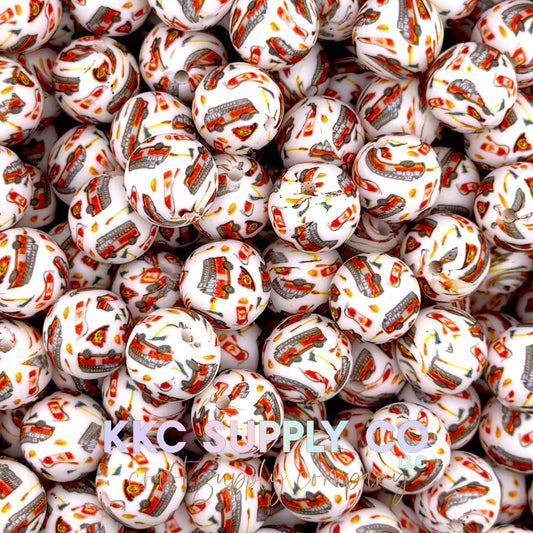 SP263-Fire Truck Silicone Beads-15mm