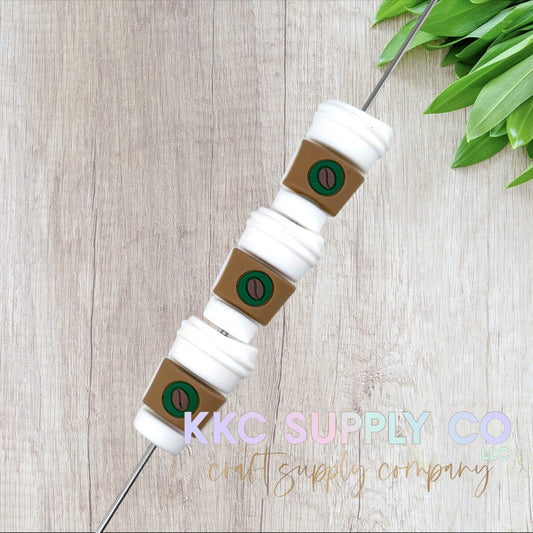 To Go Latte 3D Silicone Focal Bead