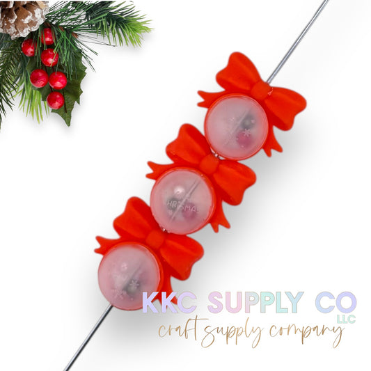 Merry Christmas Shaker 3D Silicone Focal Bead
