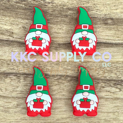 Christmas Present Gnome Silicone Focal Bead