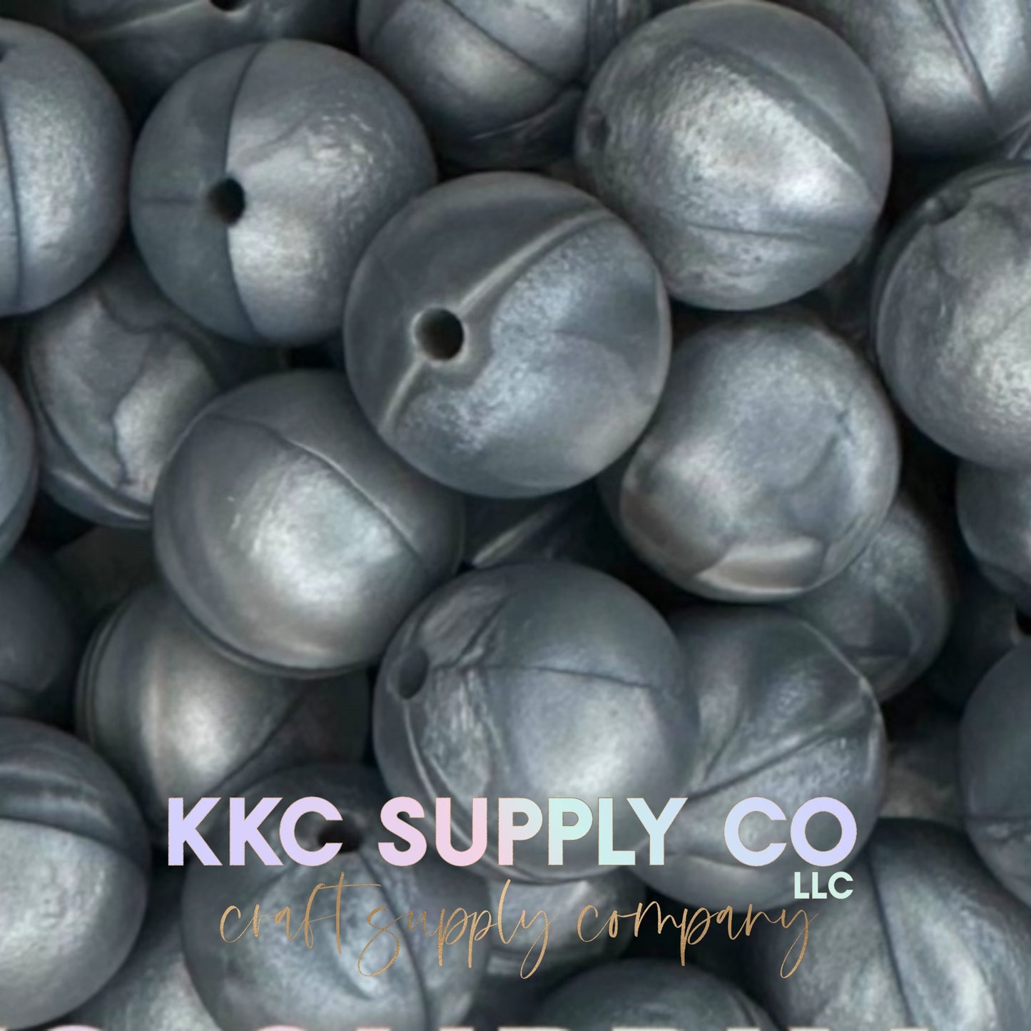 SS81-Gunmetal Shimmer Solid Silicone Beads