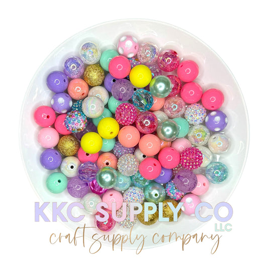 Unicorn Sparkle Bubblegum Bead Mix 20mm