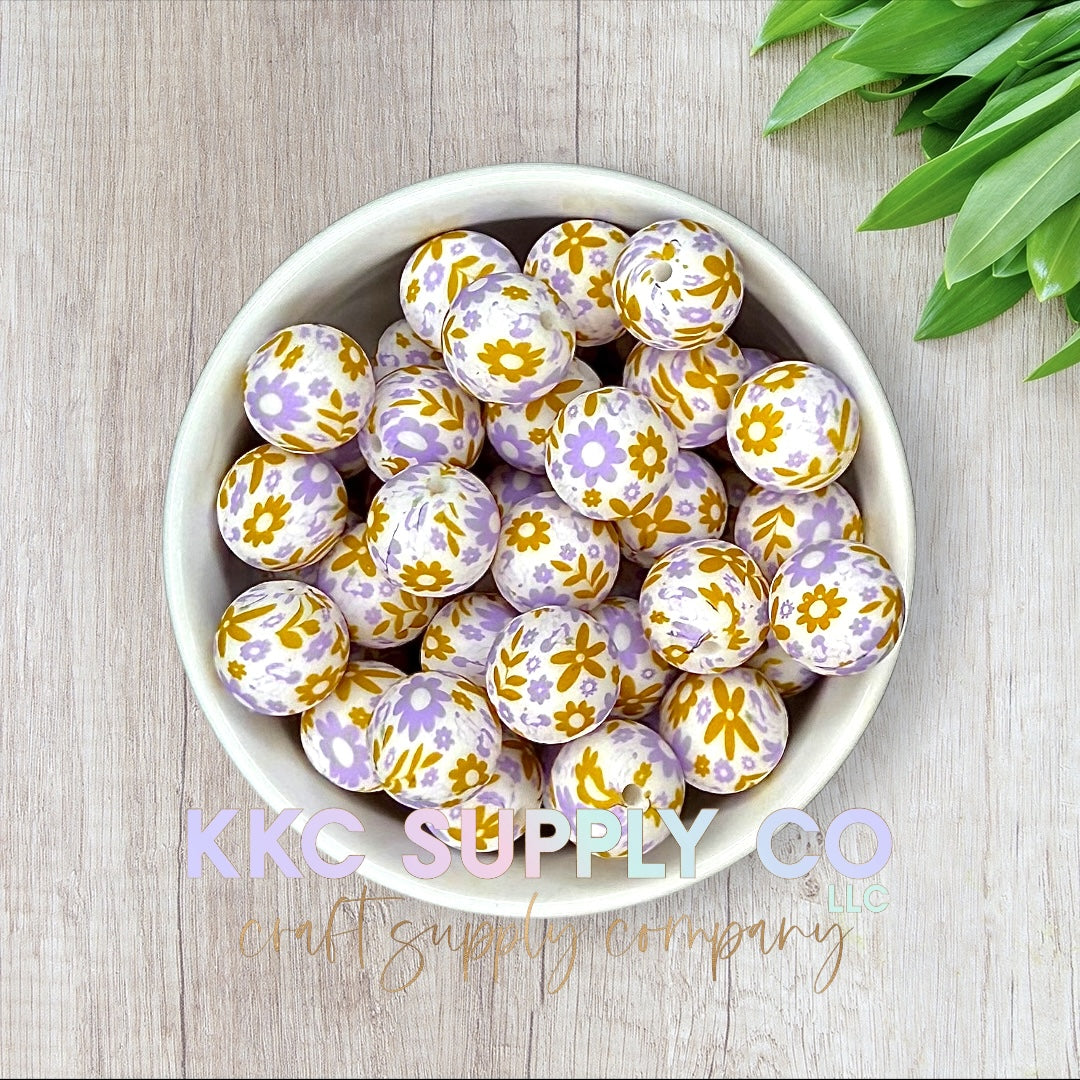 SP176-Sunny Lilac Blossom Silicone Bead 15mm