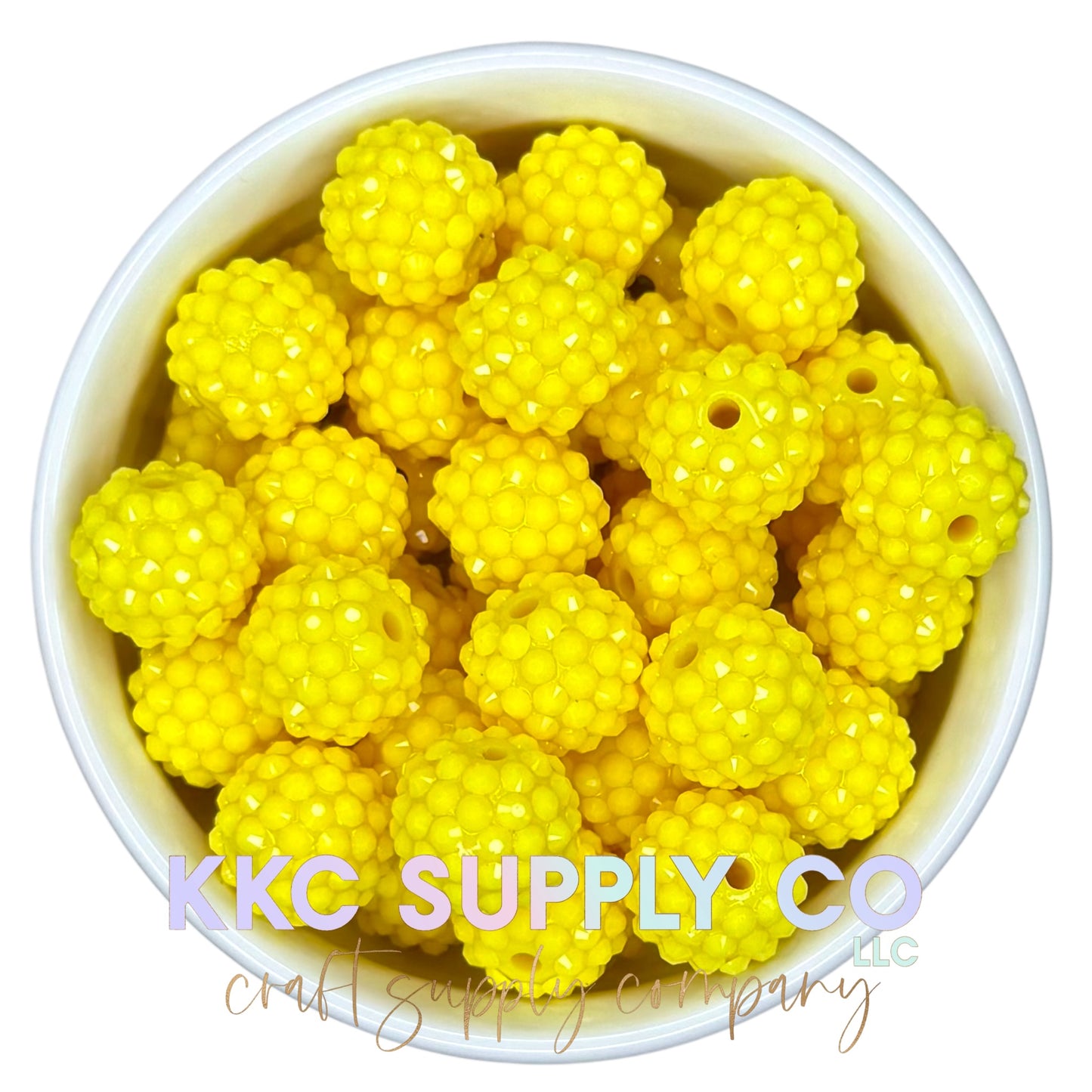 Jelly Yellow Acrylic Rhinestone Bead 16mm