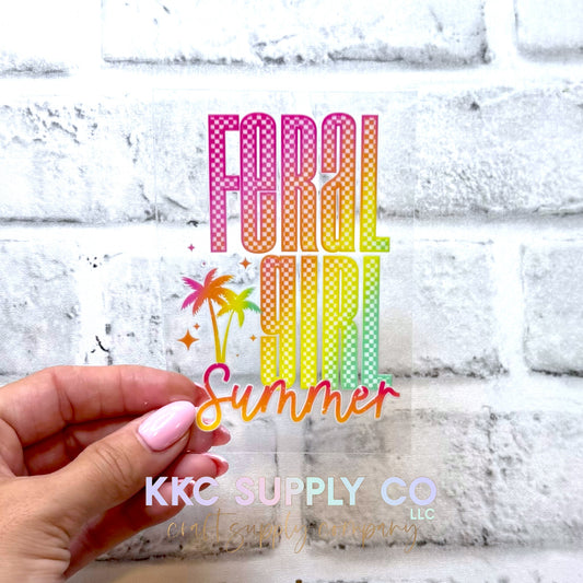 UV16686-Feral Girl Summer UV DTF Decal
