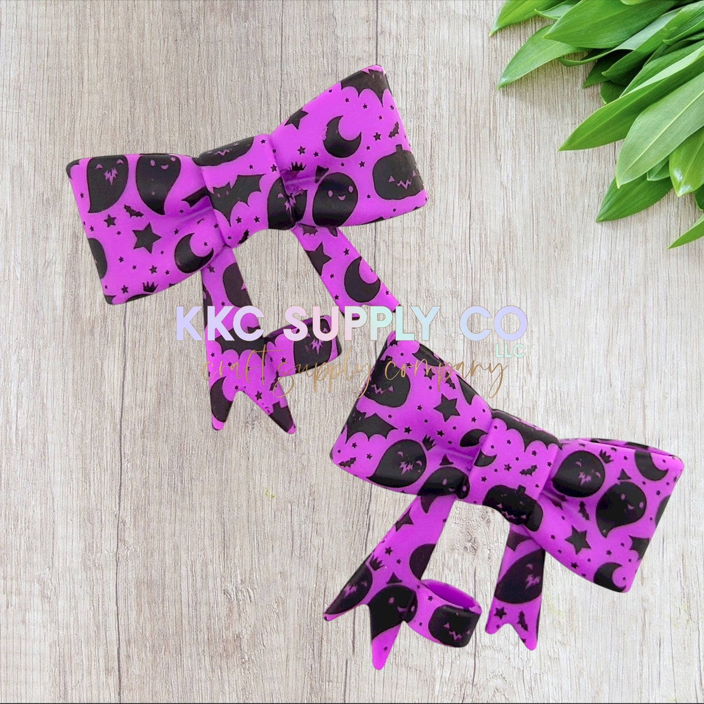 Halloween Bow Silicone Straw Toppers