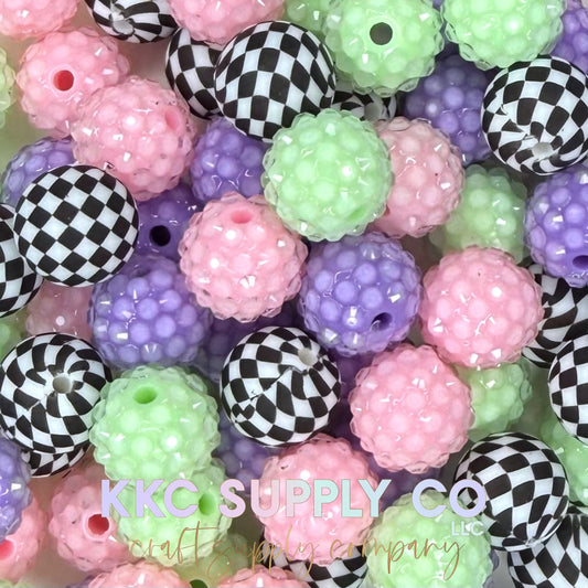 Pastel Checker Bead Mix-40 Count