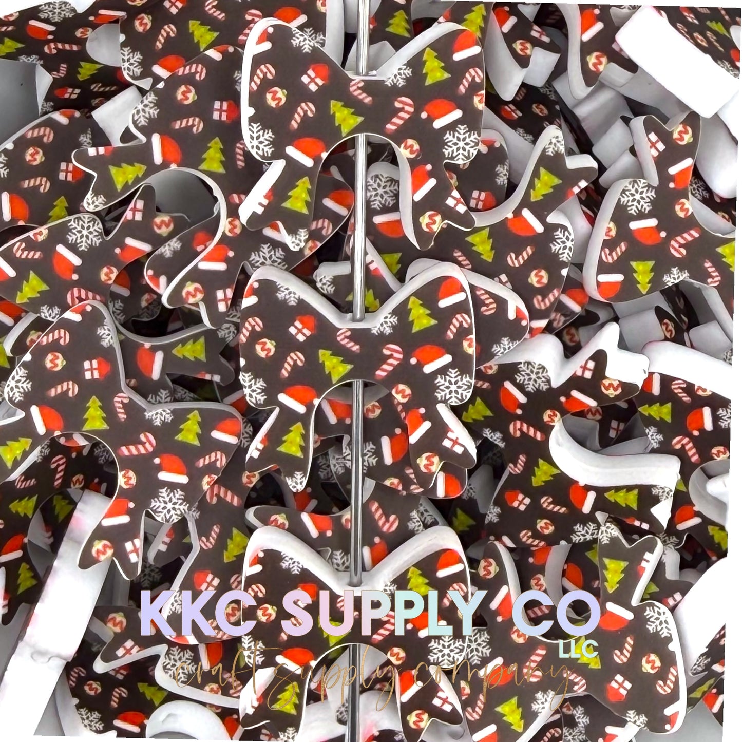 Christmas Eve Buddy Bow Silicone Focal Bead