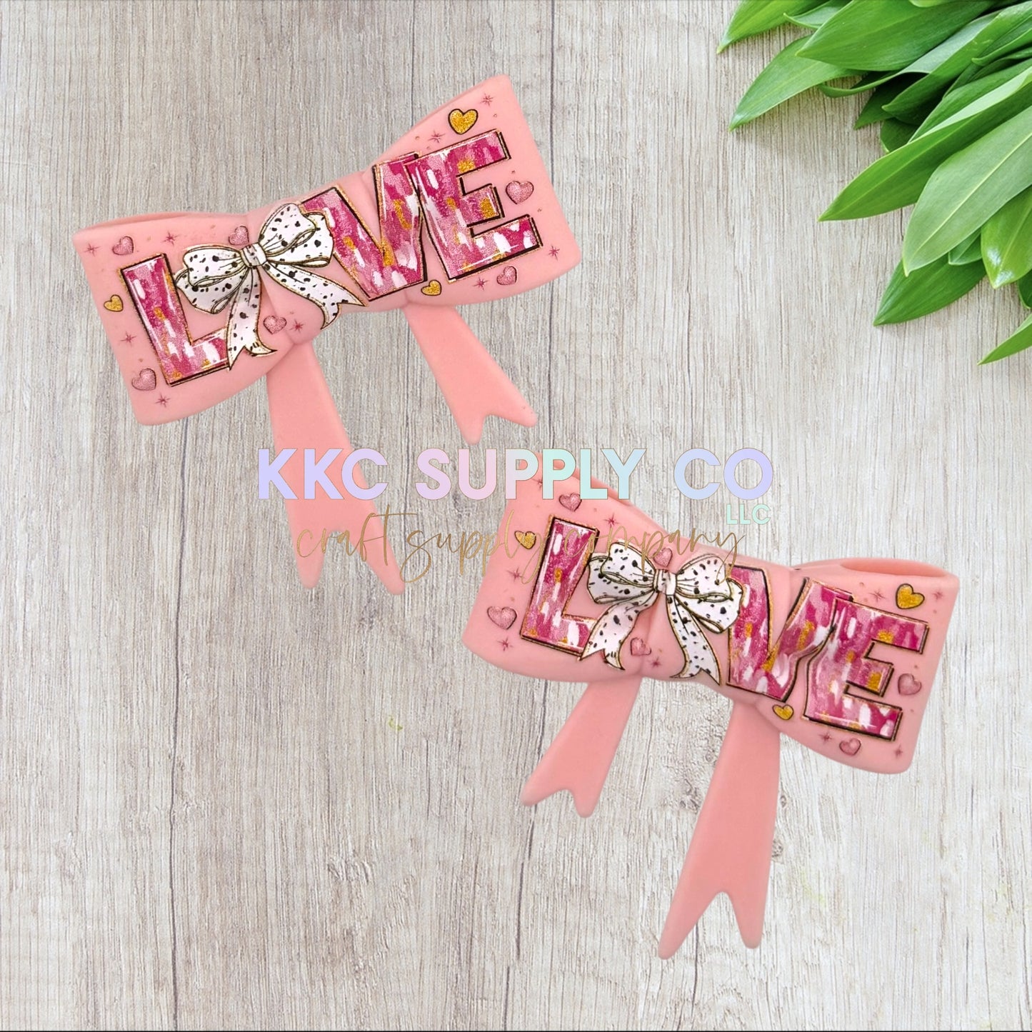 Love Large Bow Silicone Focal Bead