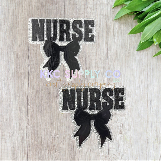 AT572-Black Bow Nurse-Acrylic Flatback