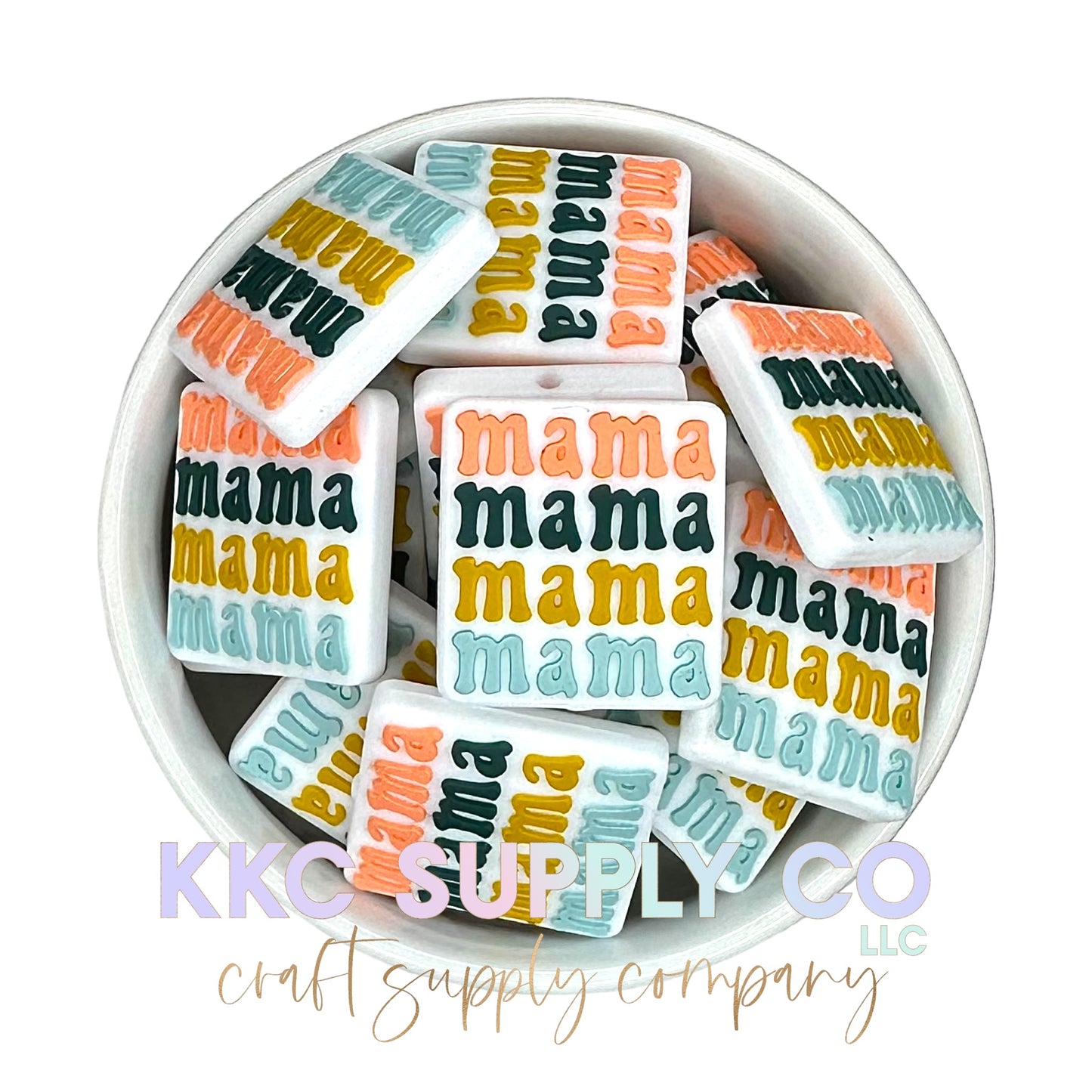 Mama Mama Mama Silicone Focal Bead