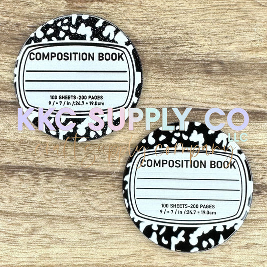 AT96-Composition Book-Acrylic Badge Reel Topperl