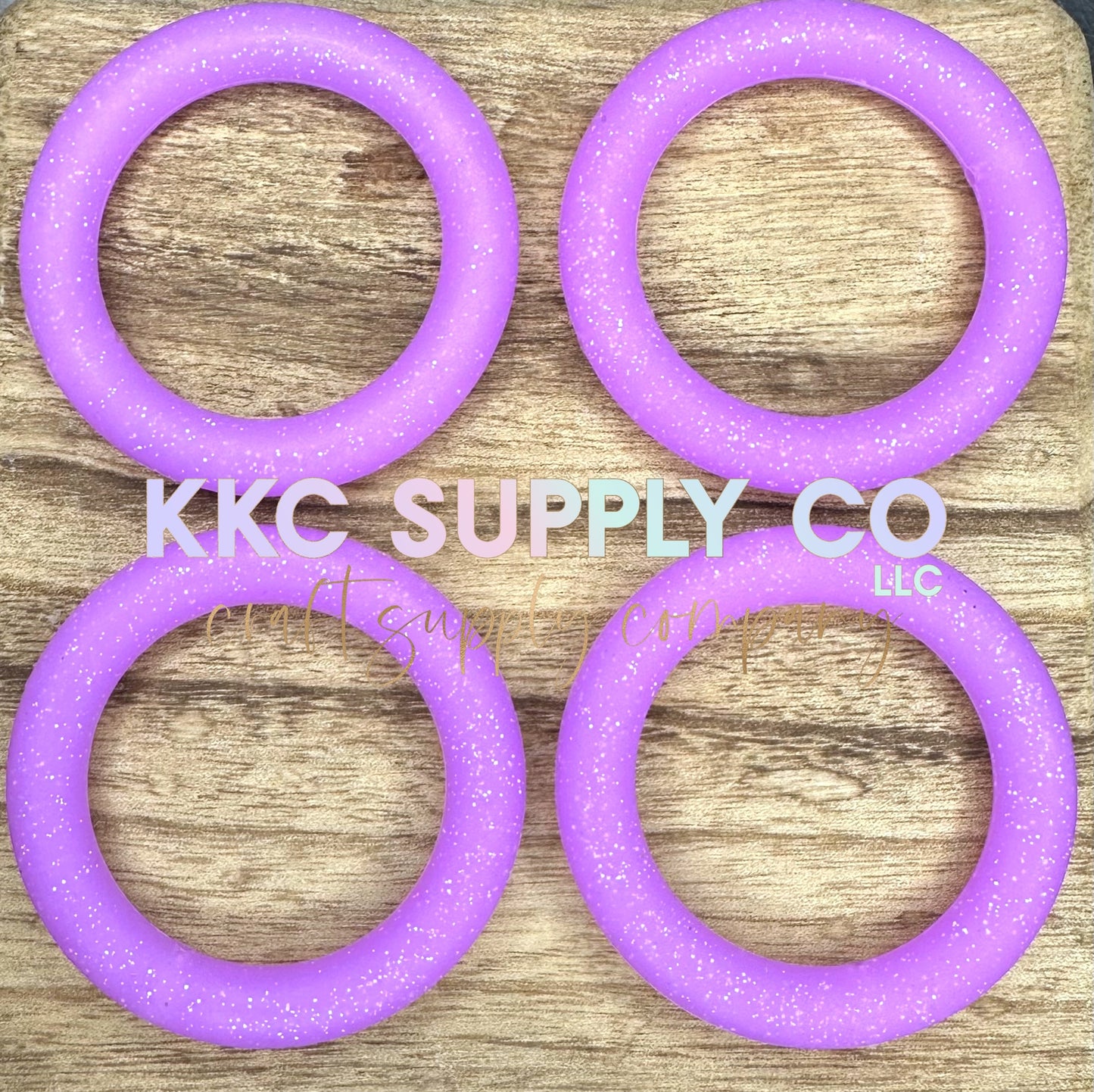 SG22-Neon Purple Glitter 65mm Silicone Ring