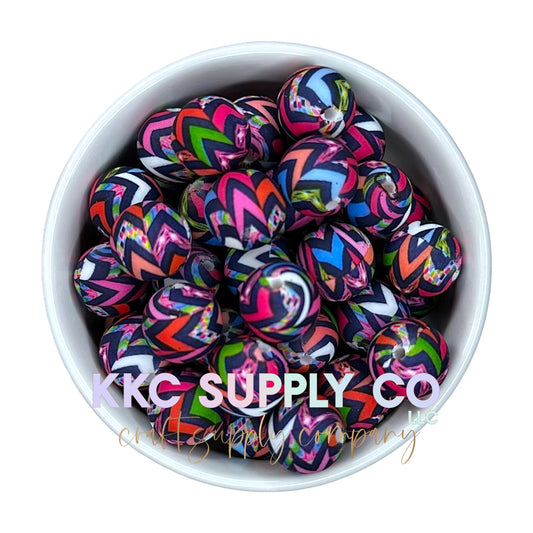 SP156-Colorful Chevron Silicone Bead 15mm