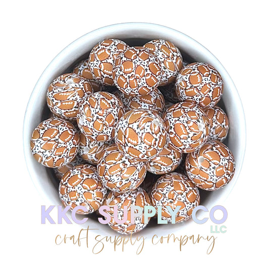 SP85-Leopard Football 15mm Silicone Bead 19mm