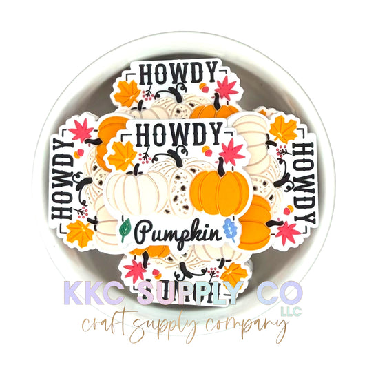 Howdy Pumpkin Silicone Focal Bead