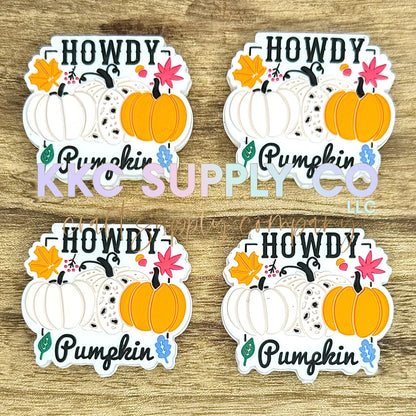 Howdy Pumpkin Silicone Focal Bead