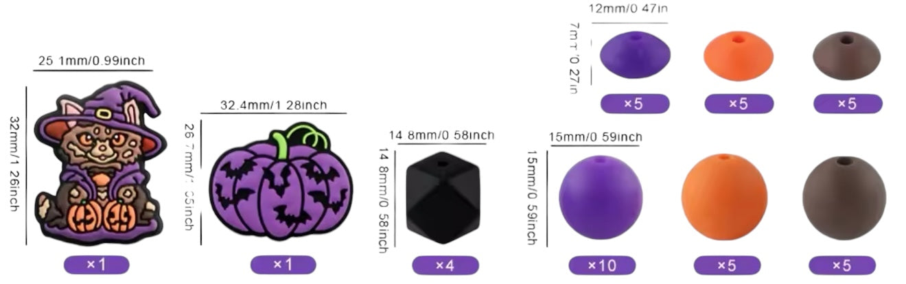 Halloween Silicone Bead Mix-while supplies last!