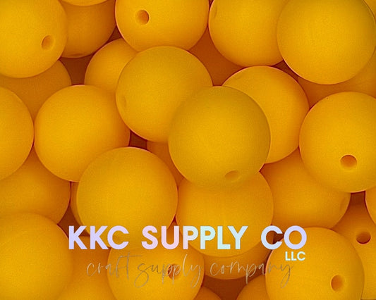 SS67-Golden Yellow Solid Silicone Beads