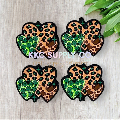 St. Patrick’s Hearts Silicone Focal Bead